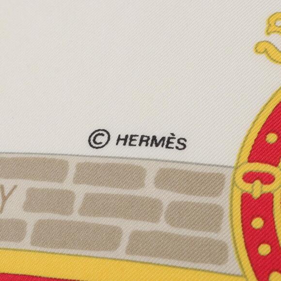 HERMES Authentic Red Silk Scarf - Picture 2 of 5